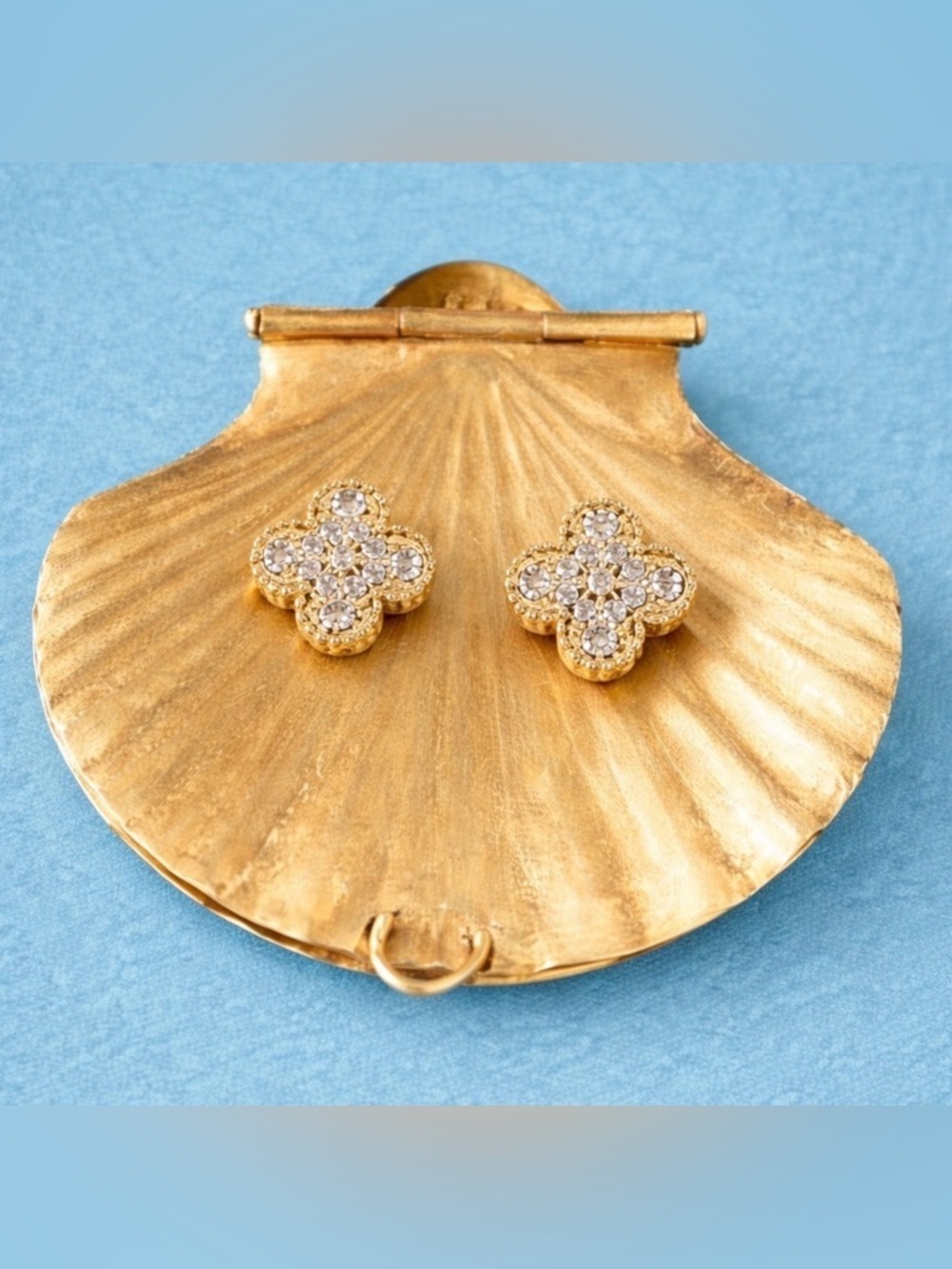 🆕Clover leaf Crystal studs